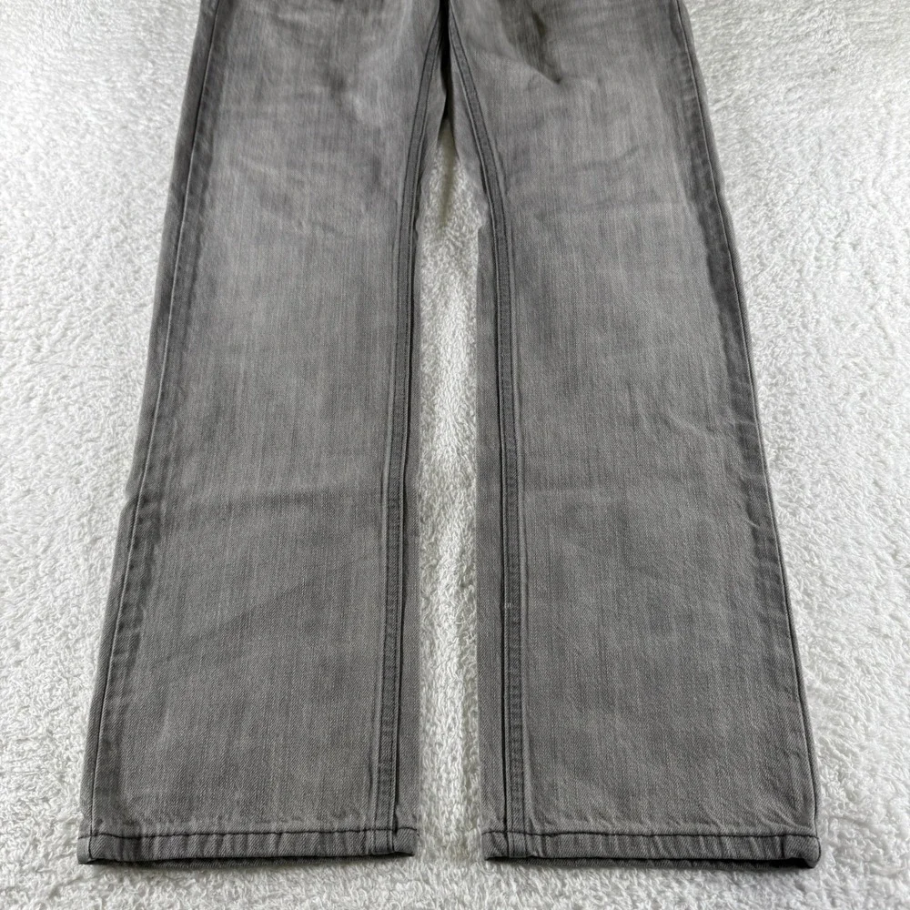 Y2K Levi 514 Slim Straight Light Gray Grey Stone Wash 29x30 Denim Jeans Pants